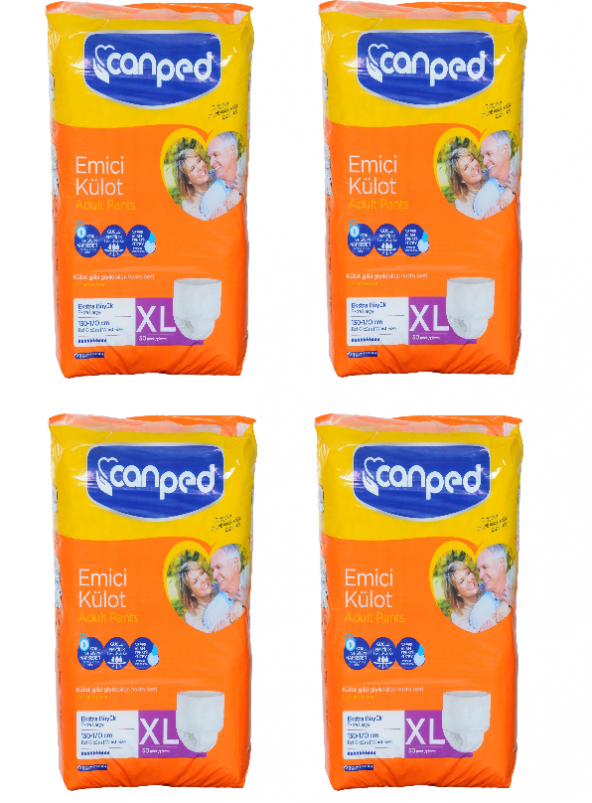 Canped Emici Külot Hasta Bezi Extra Büyük Boy XL 30lu x 4 120 Adet