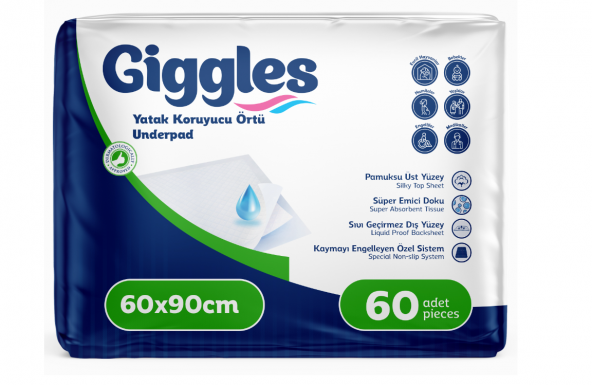 Giggles 60 x 90 Yatak Koruyucu Örtü 30lu 2 Paket 60 Adet - 1