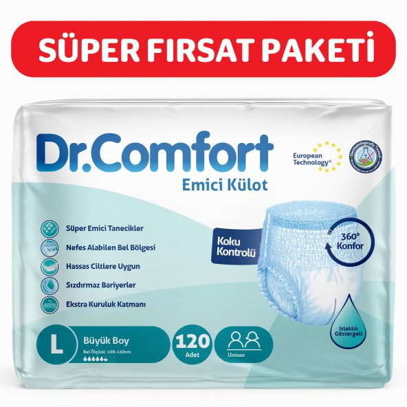 Dr.Comfort Yetişkin Emici Külot L 4 x 30lu 120 Adet