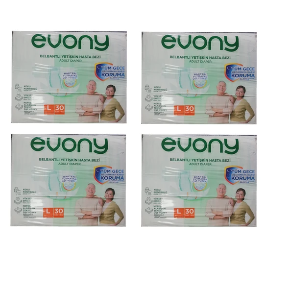 Evony Belbantlı Hasta Bezi Büyük Boy L 4 x 30lu 120 Adet ürün görseli 1