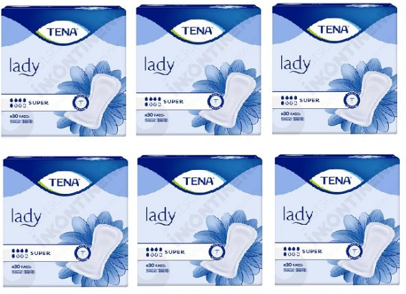 Tena Lady Süper Mesane Pedi 6 x 30lu 180 Adet