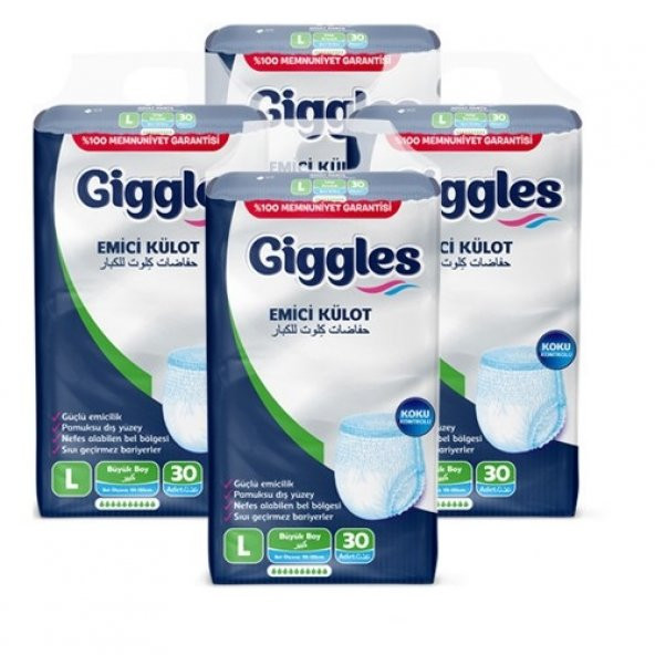 Giggles Emici Külot Hasta Bezi Büyük Boy L 4 x 30 120 Adet