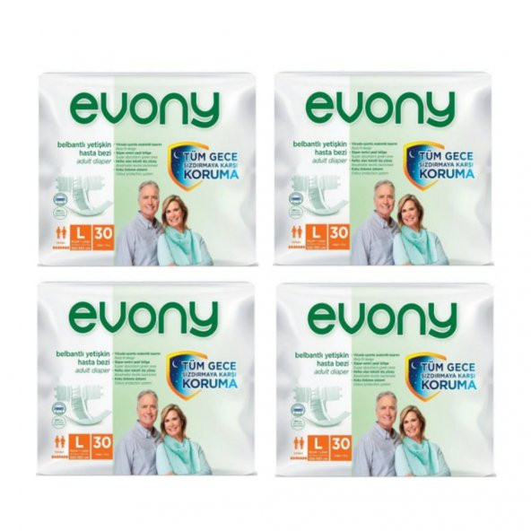 Evony Belbantlı Hasta Bezi Büyük Boy L 4 x 30lu 120 Adet