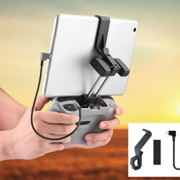 DJI Air2 Kumanda Tablet Tutucu ve Mikro Uzatma Kablosu - Resim 12