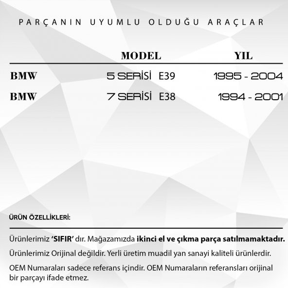 BMW 5 Serisi E39 için Cam Düğmeleri Kilit Tuşu Kapağı - 2