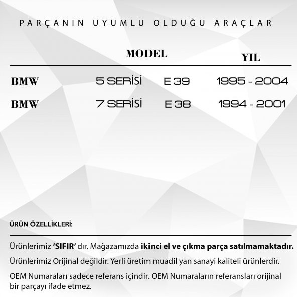 BMW 5 Serisi E39 için Cam Düğmesi Tamir Kapağı - 2