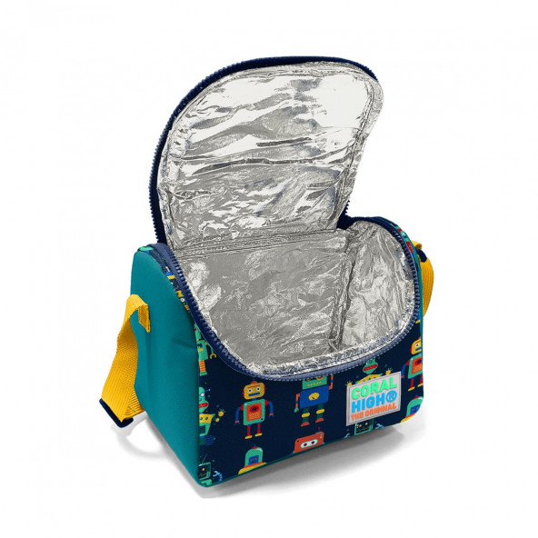 Coral High Kids Lacivert Civit Robot Desenli Dört Bölmeli Okul Sırt Çantası Seti 3''lü 23472 - 6