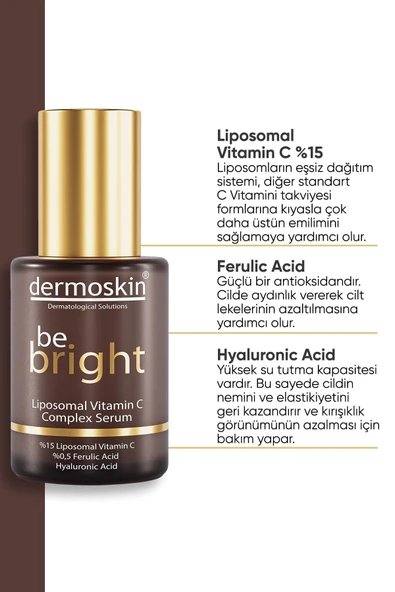 DERMOSKIN Be Bright Liposomal Vitamin C Complex Serum 30 ml 8697796003005 - Resim 2