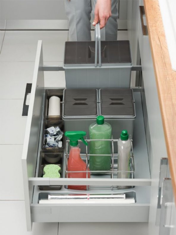 Çekmece İçi Taşıyıcı Ünite Manuel 900mm 12+12Lt Antrasit - 3