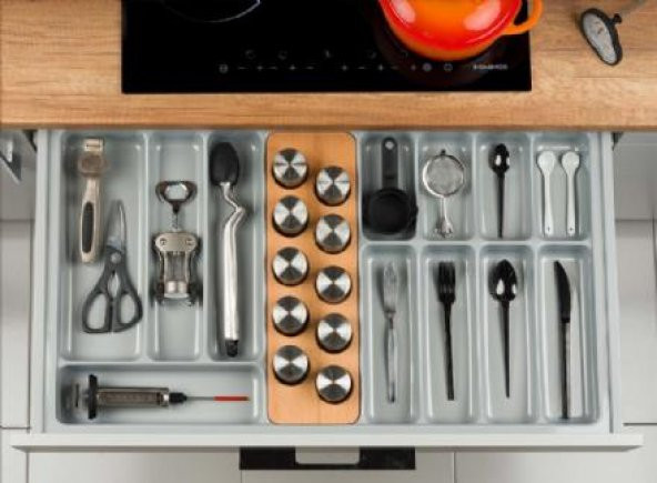 Plastik Kaşıklık 85x50 Sedefli Metalik Gri 90Lık  Modül - 2