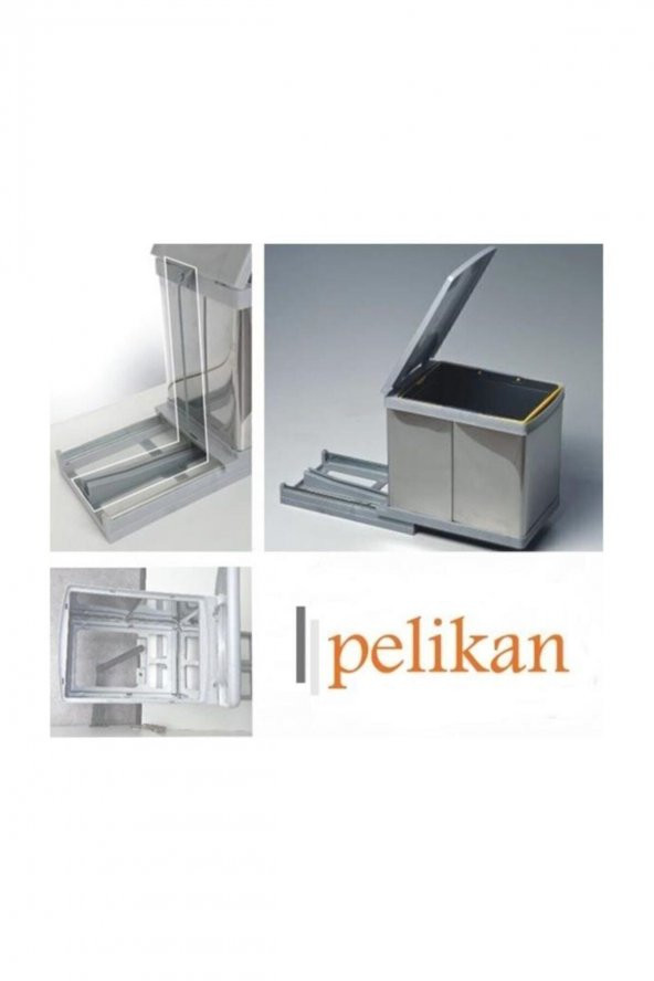 Çöp Kovası Raylı Otomatik 30cm Paslanmaz 16Lt Açık Gri - 5