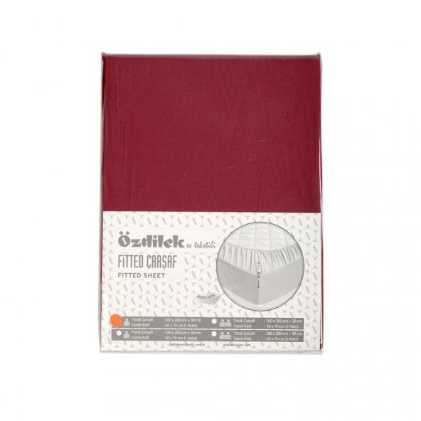 Özdilek Ranforce Fitted Yastıklı 120*200 cm Tek Kişilik Çarşaf Trendy Bordo