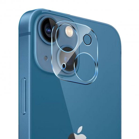 Vendas iPhone 13 Mini Uyumlu Tam Kaplama Şeffaf Cam Kamera Lens Koruyucu