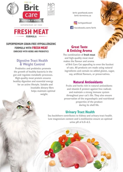 Brit Care Tahılsız Tavuk Etli Kısırlaştırılmış Urınary Destekli Yetişkin Kedi Maması 7 KG - 4