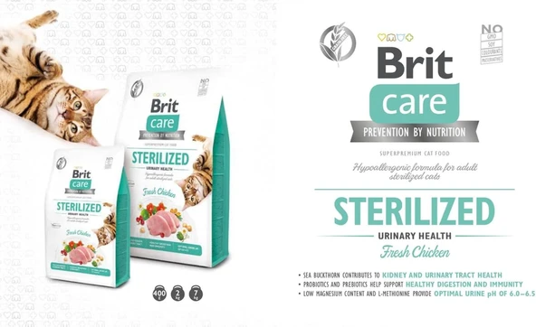 Brit Care Tahılsız Tavuk Etli Kısırlaştırılmış Urınary Destekli Yetişkin Kedi Maması 7 KG - 2