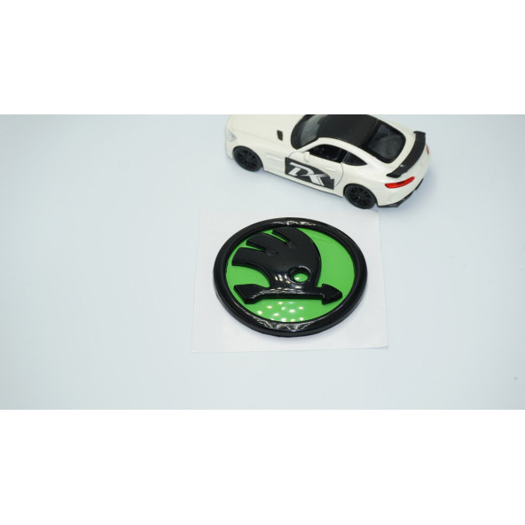 Dk Tuning Skoda Bagaj 8cm Yeni Nesil Yeşil Siyah Logo Amblem - Resim 2