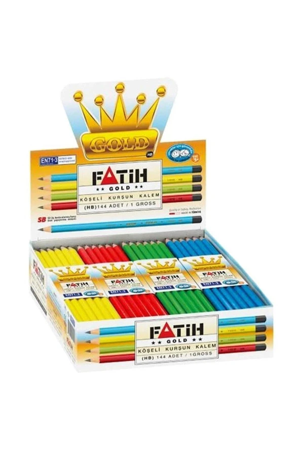 Fatih Mercanlı Gold Köşeli Kurşun Kalem (144 Lü Paket) - 2
