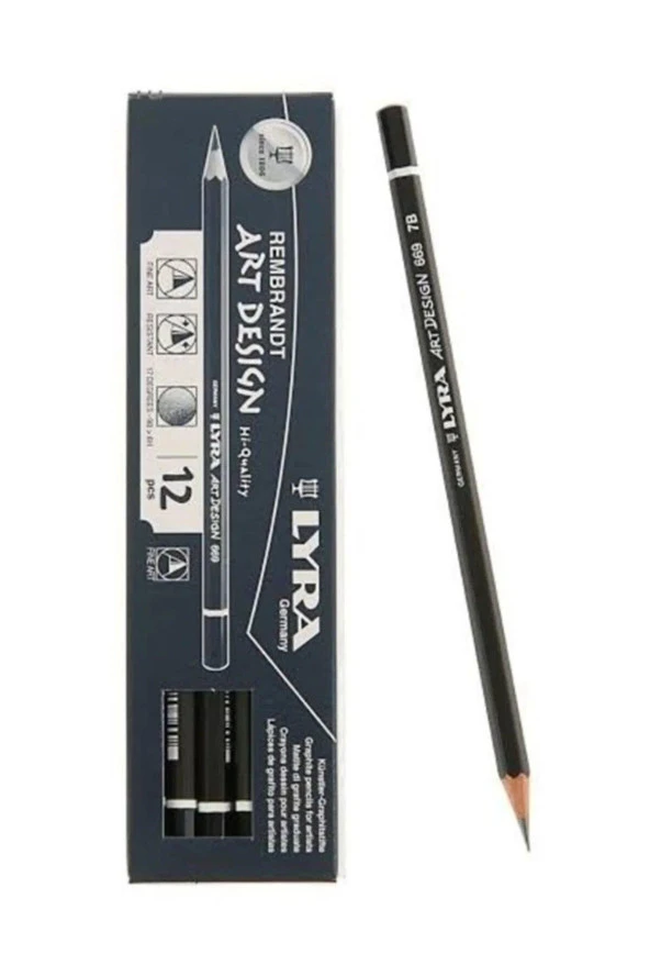 Lyra Kurşun Kalem Rembrandt Art Design 7B Dereceli Çizim Kalemi (12 Li Paket)