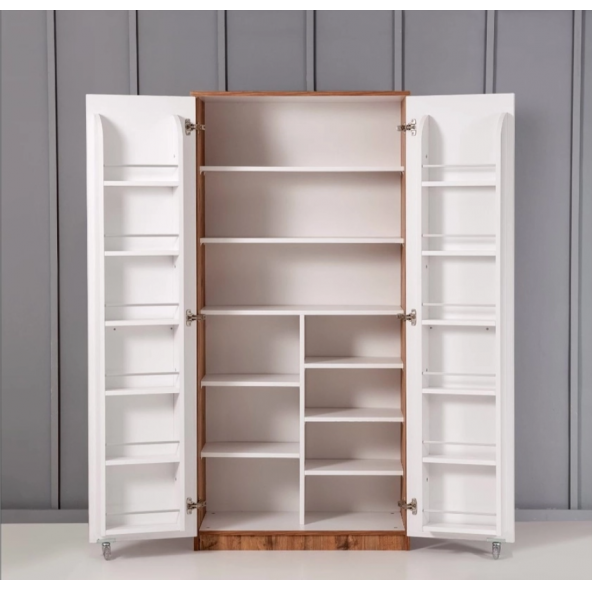 Zeytun Çok Amaçlı 165 Derece Açılabilir 2 Kapaklı Kiler Mutfak Dolabı - 2