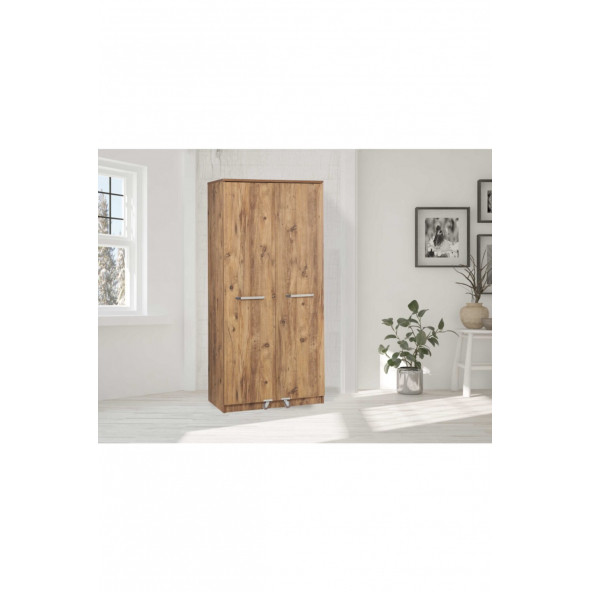 Ceviz Çok Amaçlı 165 Derece Açılabilir 2 Kapaklı Kiler Mutfak Dolabı - 4