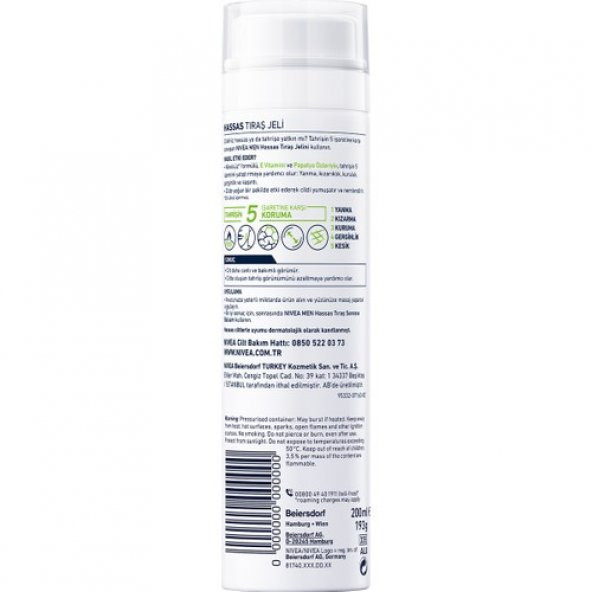 Nivea Tıraş Jeli Hassas 200ml - 3