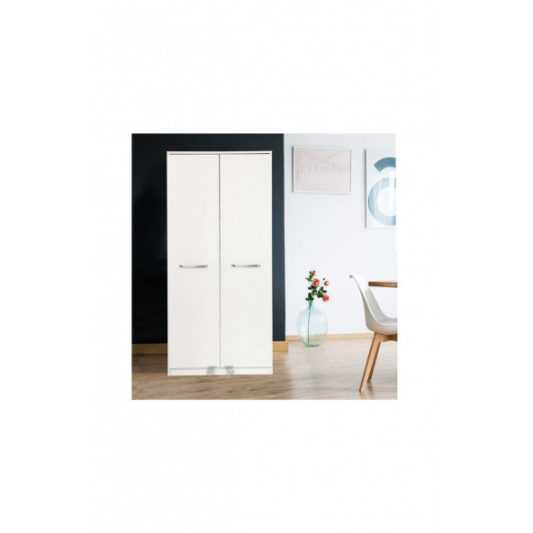 Zeytun Beyaz Çok Amaçlı 165 Derece Açılabilir 2 Kapaklı Kiler Mutfak Dolabı - 3