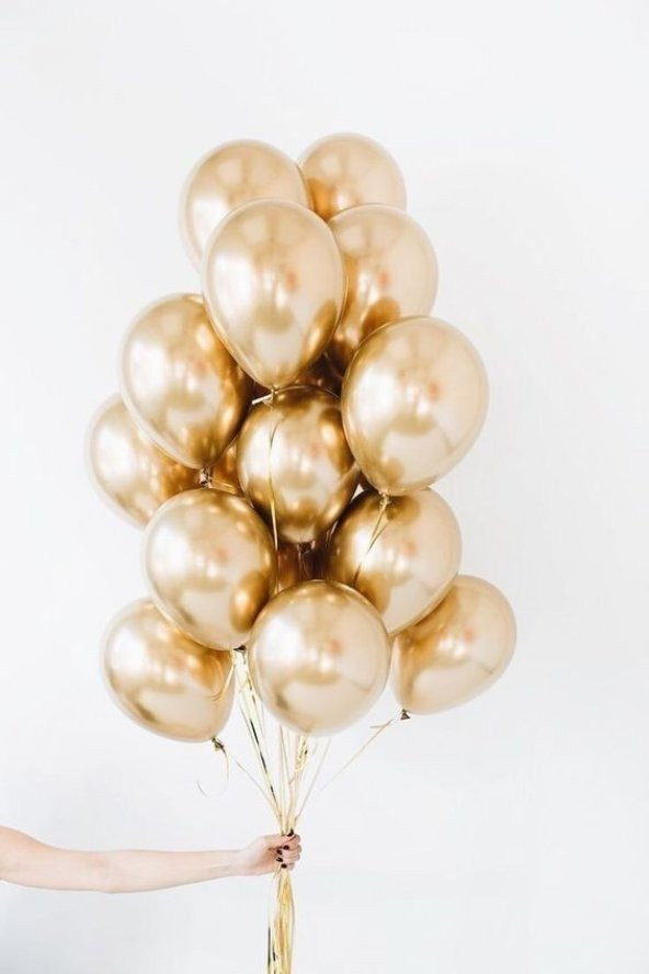 Gold Metalik Sedefli Balon 12" İnç 10 lu Balon