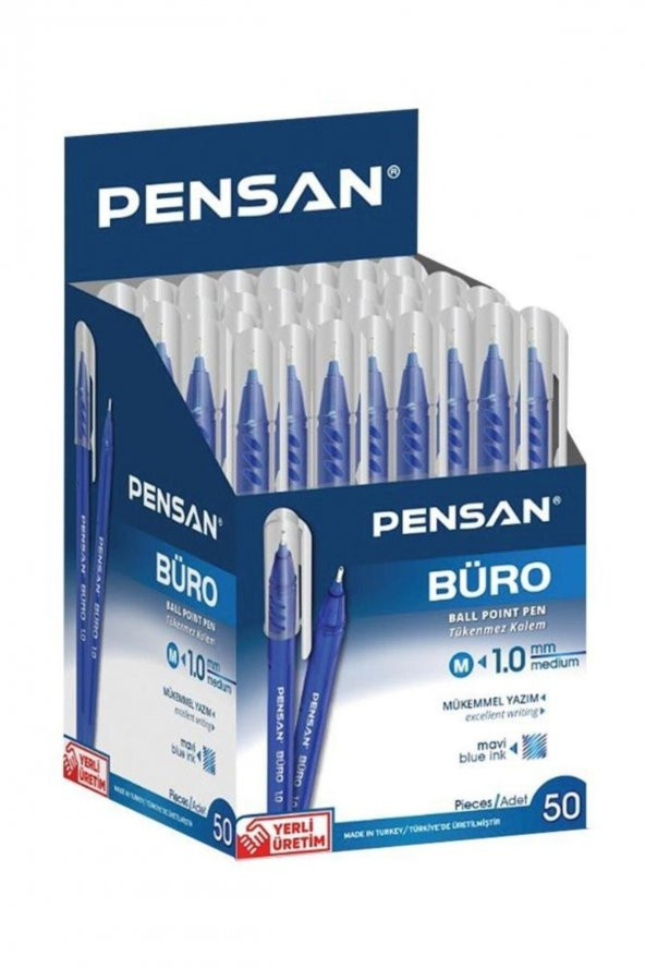 Orjinal Büro Mavi Tükenmez Kalem Ince Uçlu 50li Pk - 1