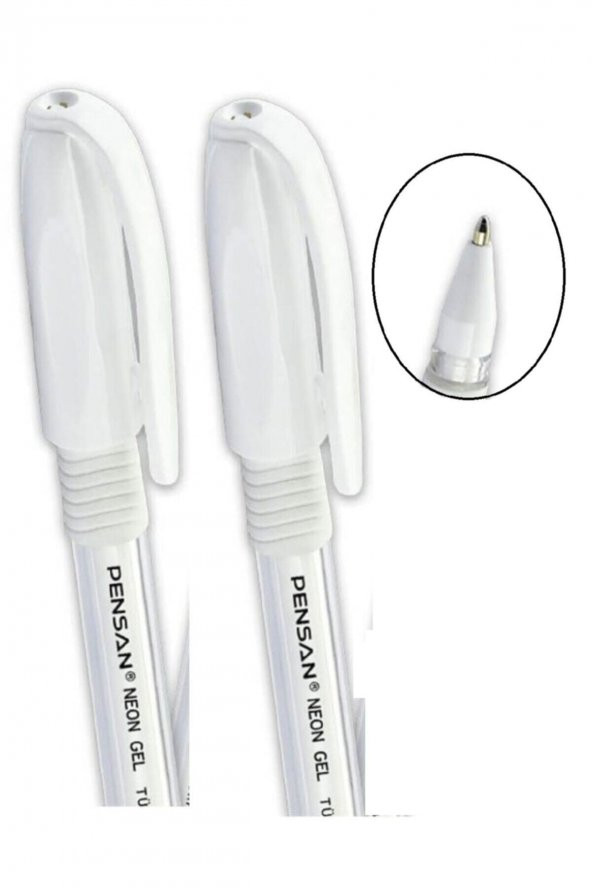 Beyaz Neon Tükenmez Kalem Jel 1.0 Mm (2 Adet) - 1