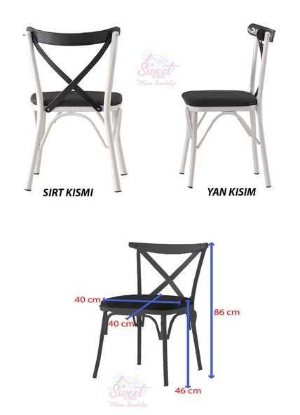 Yanlardan Açılır Yakamoz Masa Antik Çam Topkapı Ayak 6 Adet Bahar Çapraz Sandalye - 7