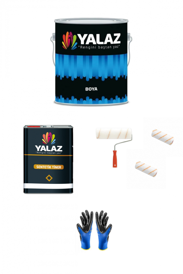 Lux Çit Yeşili Boya (2,5 kg) + Tiner (1 lt) + Rulo +  Rulo Ucu (2 adet) + Eldiven