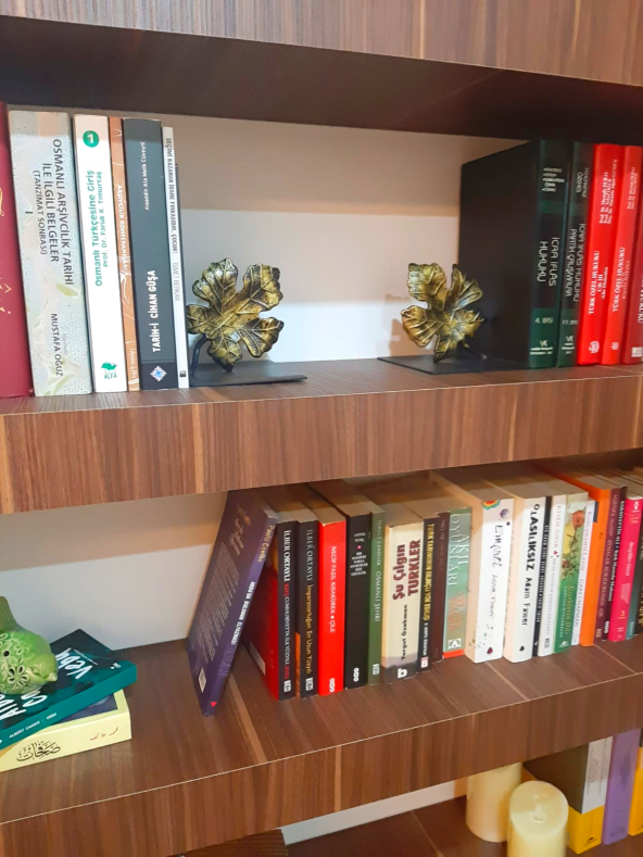 Siyah Dekoratif Metal Kitap Tutacağı Seti/Organizer/Kitap Tutacağı