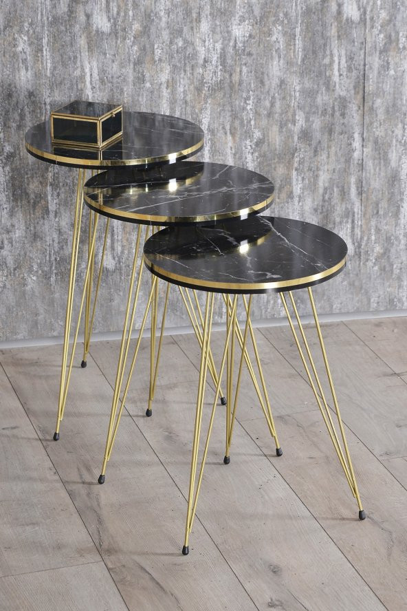 Firkete Tel Sehpa Ayağı (Altın Sarısı - 54 cm - 4 Adet Sehpa Ayağı) - 2