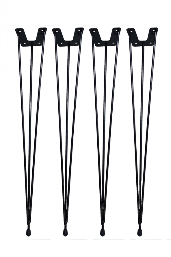 Firkete Tel Sehpa Ayağı Siyah (4 adet - 54 cm.) ürün görseli