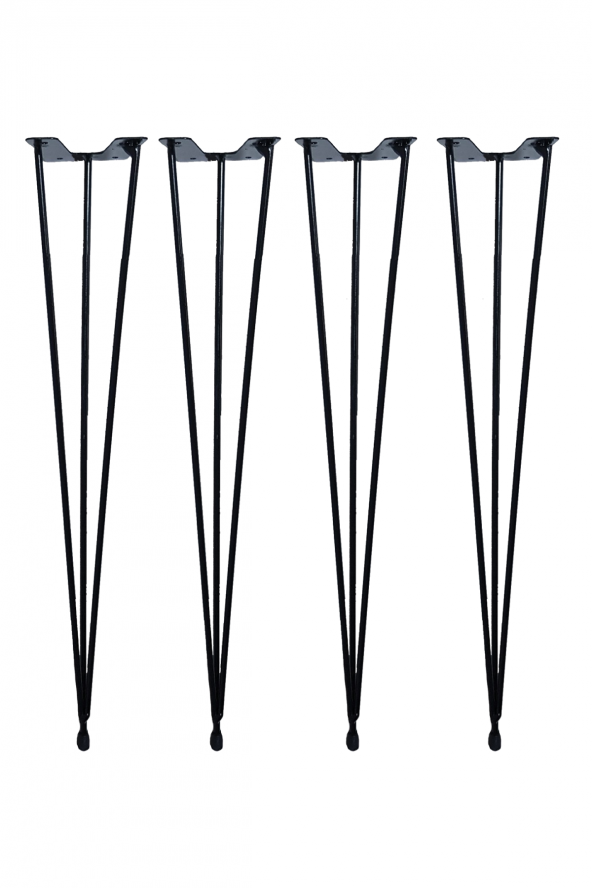Firkete Tel Sehpa Ayağı (4lü Paket - 50 cm - Siyah Renkli)