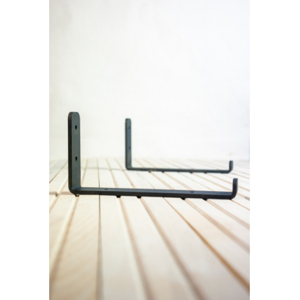 Dekoratif Metal Raf Ayağı (Tekli - Siyah - 1 Adet Raf Ayağı + 2 Adet Vida + 2 Adet Plastik Dubel) ürün görseli