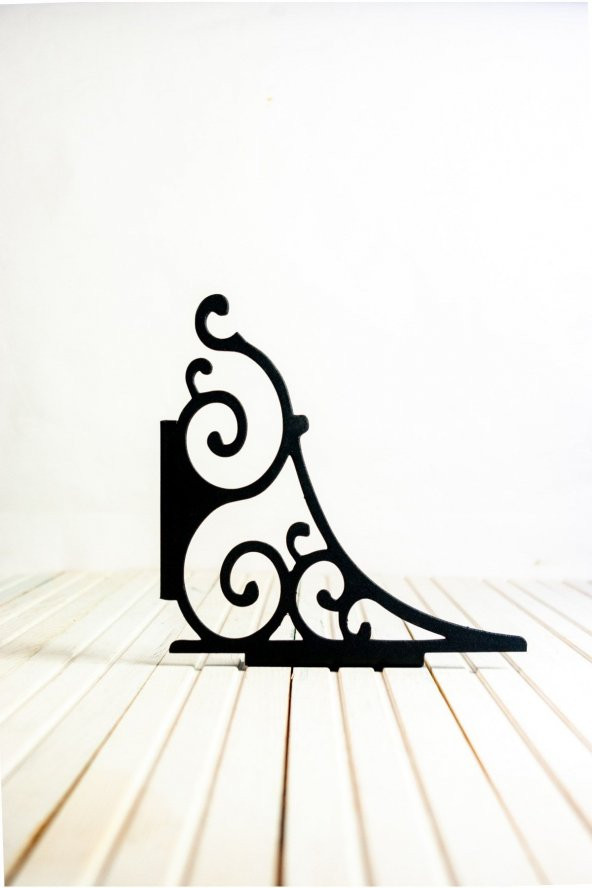 Metal Raf Ayağı 2li Set / Çiçeklik / Kitaplık / Siyah Renkli (2 Adet Raf Ayağı + Dubel + Vida)