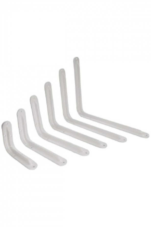 Metal Raf Ayağı 2li Set / Çiçeklik / Kitaplık / Beyaz Renkli (2 Adet Raf Ayağı + Dubel + Vida)