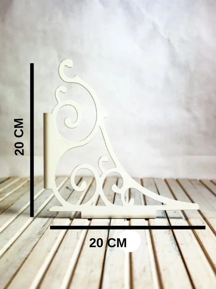 Dekoratif Beyaz Raf Ayağı Seti ( 2 Adet Raf Ayağı + Plastik Dübel + Vida ) - Resim 2
