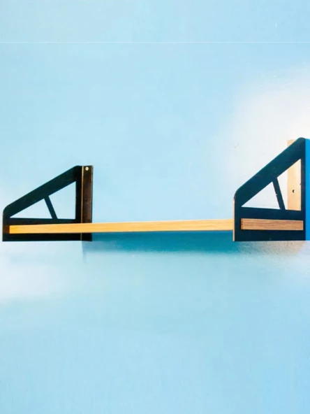 Raf Seti (Siyah Renkli, 2 Adet Raf Ayağı + Dubel + Vida + 19,7 cm. x 70 cm. MDF) - 3