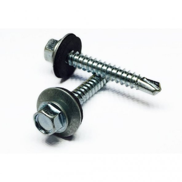5,5x25mm Trapez Çatı Vidası (25li Paket) + M8 Vida Sıkma Ucu (1 adet)