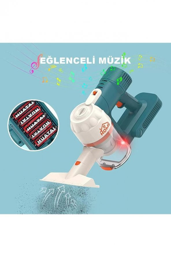 Birlik Oyuncak Işıklı Pilli Şarjlı Dikey El Süpürgesi - 8