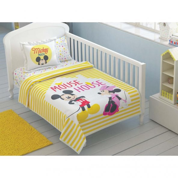 Taç Disney Minnie Mickey Baby Pamuk Lisanslı Pike Takımı