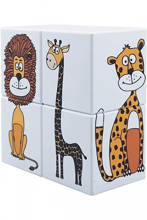 KÜPSS Manyetik Sevimli Hayvanlar Puzzle - 4 Mıknatıslı Küp 8 Yapboz - 1