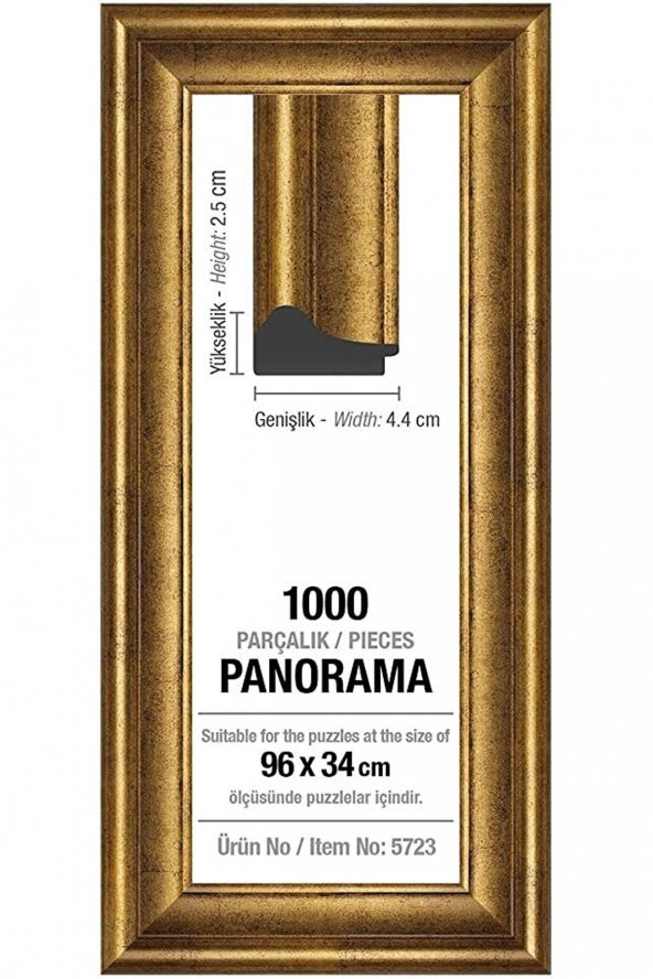 1000Lik Panorama Altın 96 x 34 cm (43 mm) Puzzle Çerçevesi