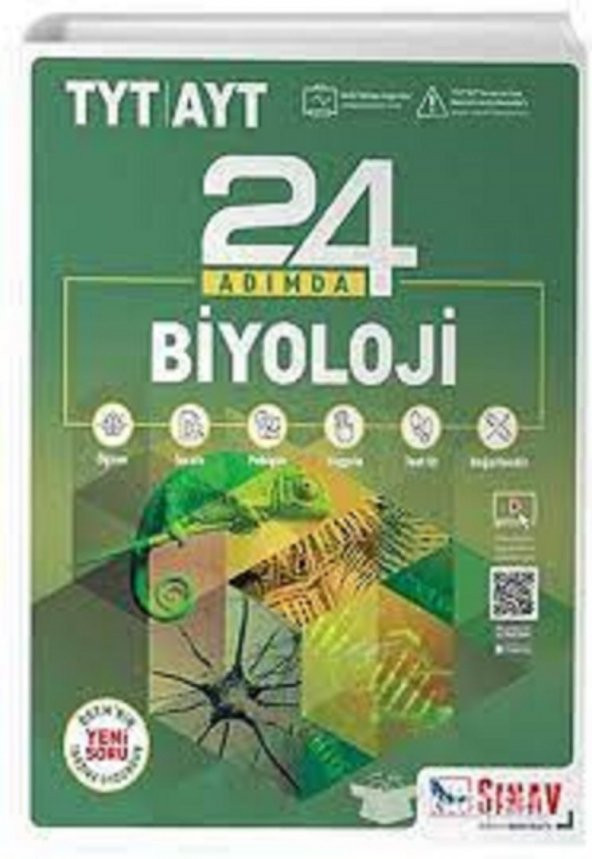 Sınav TYT AYT Biyoloji 24 Adımda Konu Anlatımlı Soru Bankası