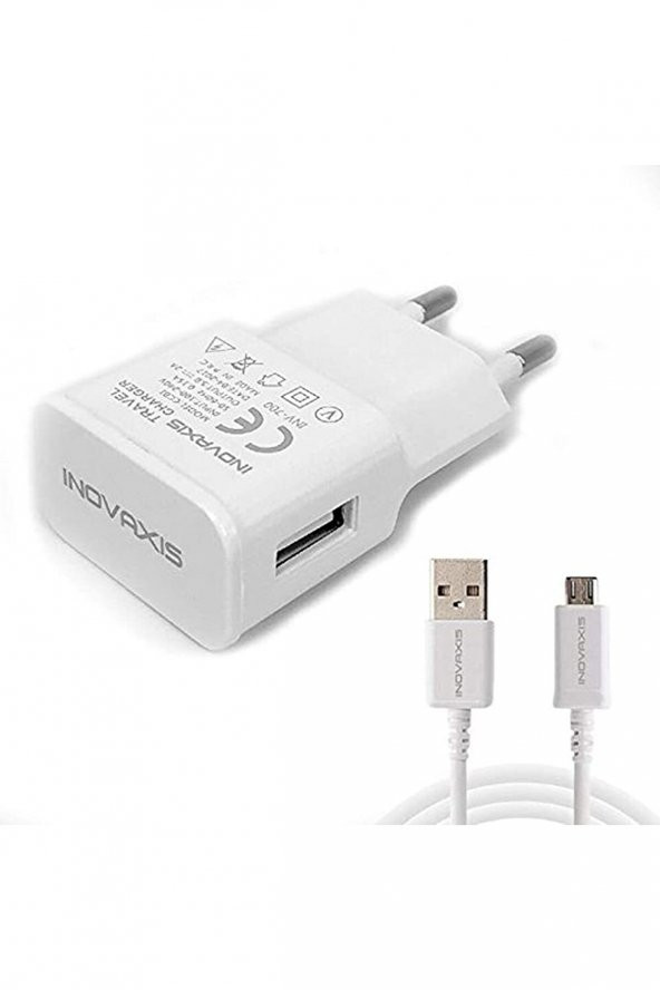 Huawei P9 Lite Mini Şarj Cihazı + Micro Usb Data Kablosu, Beyaz, inv-700
