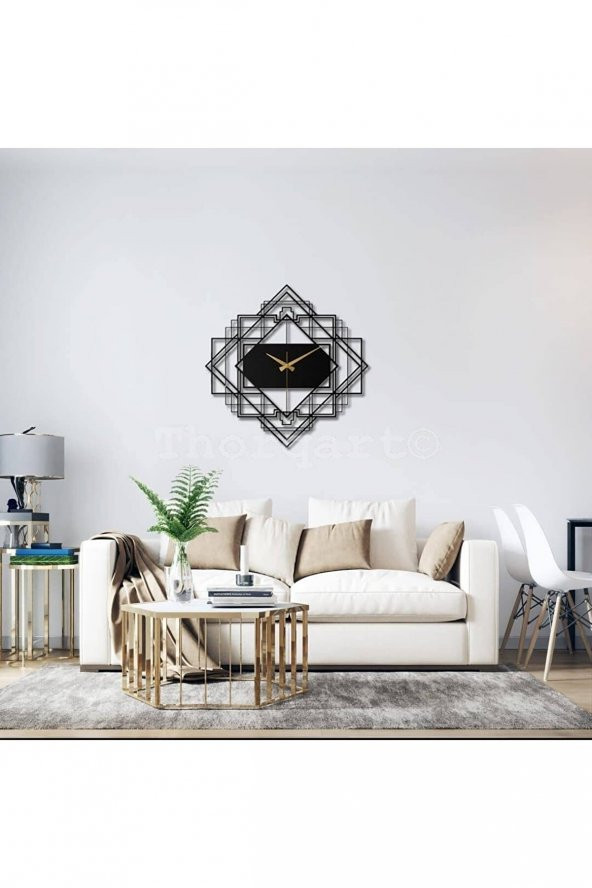Dekoratif Metal Duvar Saati – Geo (70CM)