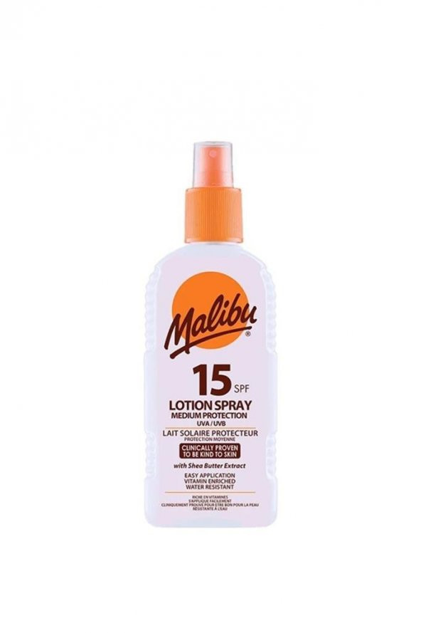 Malibu Lotion Spray Medium Protection 200 ml Güneş Koruyucu