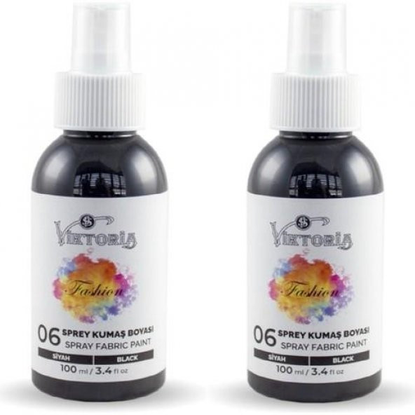 Viktoria Sprey Kumaş Boyası Siyah 100 ml x 2 Adet ürün görseli 1